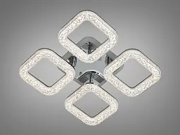 Люстра стельова LED Diasha S2205/4HR, 50W, 3200K-6000K, хром, сучасний стиль, з пультом, димер, акрил - мініатюра 3