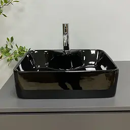Умивальник VBI Forli black glossy накладний VBI-011106, Чорний - мініатюра 3
