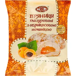 Пряники БКК глазуровані з абрикосовою начинкою 300 г