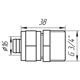 Муфта із зовнішньою різьбою APE 701 L 3/4″x16 000001650 - мініатюра 7