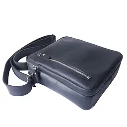 Чоловіча шкіряна сумка через плече GS 22*20*7 см чорна (БМ 001 черн) 200 - мініатюра 8