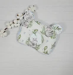 Дитяча ортопедична подушка 24×32 для новонароджених a.l.babybox Бегемотики Блакитний