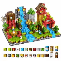 Магнітний конструктор Minecraft 200 шт по грі Майнкрафт Лістий Mk001067