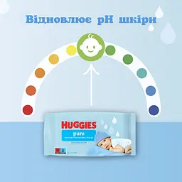Набір вологі серветки Huggies Pure 2+1 168 шт. (3 уп. по 56 шт.) - мініатюра 4