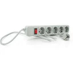 Мережевий фільтр живлення Merlion 5 розеток, 10м, grey (G5100)