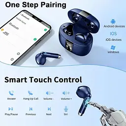 Бездротові навушники Drsaec J55 Bluetooth 5.3 Сині - мініатюра 4