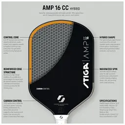 Ракетка для піклболу Stiga AMP CC 16 Hybrid (3202-0318-02) (932363) - мініатюра 9