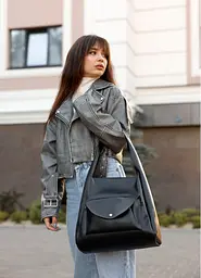 Сумка жіноча Sambag HOBO BLISS Чорна 31 х 31 х 12 см (53453001) - мініатюра 9