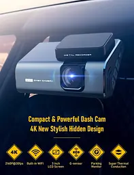 Відеореєстратор IIWEY J01 4K Front Dash Cam з WiFi, Car Dash Cam Корпус з алюмінієвого сплаву, 3-дюймова РК-камера відеореєстратор - мініатюра 2