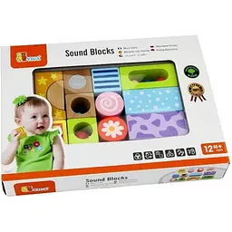 Дерев'яні кубики Viga Toys Брязкальця 12 елементів (50682) - мініатюра 4