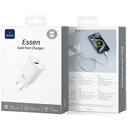 Мережевний зарядний пристрій WIWU G006 Essen QC3.0 18W GaN 1USB-A White - мініатюра 2