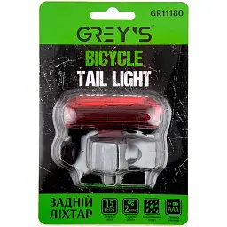 Ліхтарик на велосипед задній Grey's 15хLEDs 2 режими роботи(GR11180) - мініатюра 3