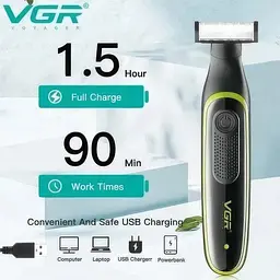 Електробритва VGR V-017, чоловіча, тример для бороди та обличчя, чорна, з насадками 1–5 мм - мініатюра 7