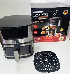 Аерофритюрниця безмасляна Zepline ZP-092 8л 3000 Вт Чорна - мініатюра 4