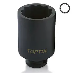 Торцева головка ударна довга 1/2" 30мм 12-гранна Toptul hoz0009300
