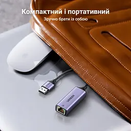 USB-мережевий адаптер UGREEN CM209 мережева карта вхідний штекер USB-A 3.0 та вихідний порт RJ45 Gigabit Ethernet 10/100/1000 Мбіт/с вбудований кабель 10 см сумісний із Nintendo Switch живлення від USB без зовнішнього блока живлення зворотна сумісність із USB 2.0/1.1 світлодіодні індикатори Link та Activity космічний сірий (50922) - мініатюра 9