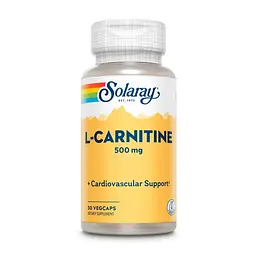 Жироспалювач Solaray L-Carnitine 500 mg, 30 вегакапсул