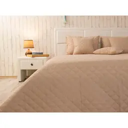 Покривало Руно двостороннє декоративне Velour Beige ромб 180х220 см (340.55_Beige ромб) - мініатюра 7