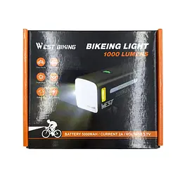 Велосипедна фара передня West Biking YP0701454 1000 Lm 1 Led чорний (G0001994) - мініатюра 8