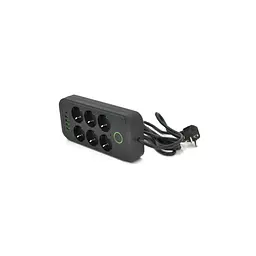 Мережевий фільтр живлення Voltronic F06U, 6 роз EU, 4 USB, чорний (F06U-Black)