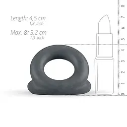 Потрійне ерекційне кільце Boners Open Cocksling Triple Cockring, 2.5 см (сірий) - мініатюра 6
