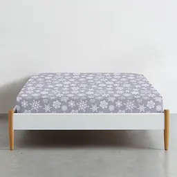 Простирадло Cosas на резинці фланель 80х160 snowflakes cs1, сірий (Flannel_SnowflakesWhiteGrey_80x160x20) - мініатюра 2