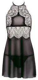 Комплект Cottelli Collection Lingerie Chemise Set S чорний - мініатюра 7