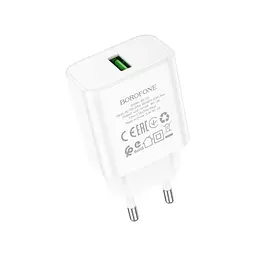 Мережевий зарядний пристрій Borofone BA72A Spring 18W/QC3.0/1USB білий - мініатюра 5