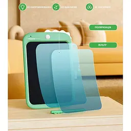 Дитячий LCD планшет для малювання Beiens Динозаврик 10”Multicolor зелений (К1006green) - мініатюра 2