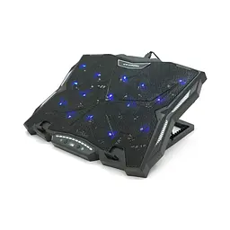 Підставка до ноутбука IceCoorel 10-17", 15*60mm 2500 RPM, TYPE-C+USB, 400x305x39mm, Black (K12) - мініатюра 1