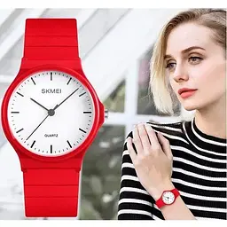 Наручний годинник жіночий Skmei 1419 Red, 1419RD (18413) - мініатюра 4