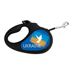 Повідець-рулетка для собак Waudog R-leash малюнок Прапор S до 15 кг 5 м