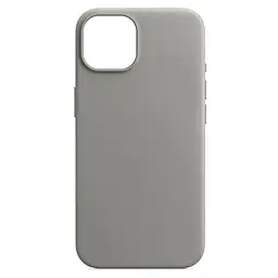 Кожаный чехол-панель для Apple iPhone 15, FAKE Leather Case, серый, искусственная кожа, премиум, противоударный, защита всего корпуса, с мягкой подкладкой, поддержка MagSafe и беспроводной зарядки, ArmorStandart (ARM76289)