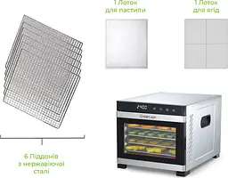 Сушарка для овочів та фруктів WetAir WFD-K650S [90872] - мініатюра 2