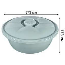 Миска Stars Plast кругла з кришкою сірий 10.5 л (94035/сір) - мініатюра 2