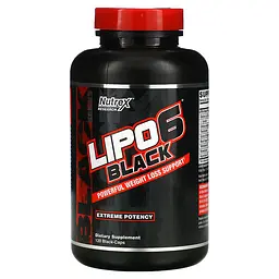 Жироспалювач Надзвичайна Ефективність Lipo 6 Black Extreme Potency - 120 капсул