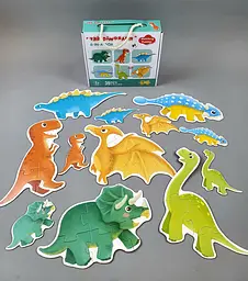 Пазли Danko Toys 88769 39 елементів, "Динозаври", 6 тваринок, 6 карток-прикладів, в коробці