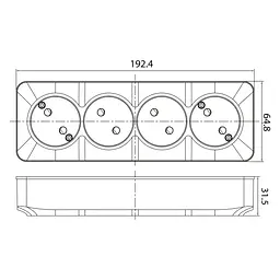 Розетка Horoz Electric Power max-4 Eva, 4-на накладна біла - мініатюра 2