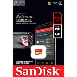 Карта пам'яті SanDisk microSDXC Extreme 256GB UHS-I U3 V30 A2 (SDSQXAV-256G-GN6MN) [141838] - мініатюра 3
