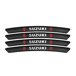 Емблема обода колеса Suzuki 4 шт Алюміній наклейка на диски на скотчі Чорні