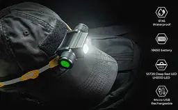 Налобний ліхтарик Sofirn H25LR акумуляторний світлодіодний ліхтар із червоним світлом Black (19275) - мініатюра 3
