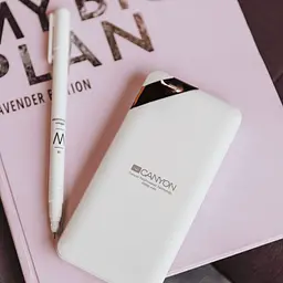 Зовнішній акумулятор 10000 mAh Canyon CNE-CPBP10W 2xUSB LED дисплей - мініатюра 4