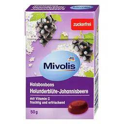 Льодяники для горла Mivolis Бузина та Чорна смородина 50 г