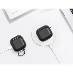 Чохол AhaStyle Transparent TPU Silicone Case для AirPods 4 Black [133819] - мініатюра 3
