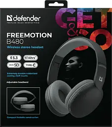 Гарнитура Defender FreeMotion B480 bluetooth чорний (63480) (7151837) - мініатюра 9