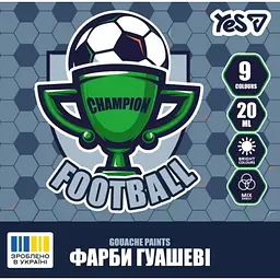 Гуаш "Yes" Football 9кольор. 20мл №230452