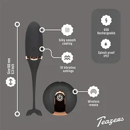 Віброяйце Teazers Luxurious Vibrating Egg, 16 см (чорний) - мініатюра 6