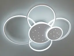 Люстра стельова LED Diasha 2448WH dimmer 2448WH, 115W, 68 см, біла, сучасний стиль для вітальні, спальні, кухні, офісу - мініатюра 3