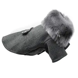 Пальто з хутряним коміром для собак Derby Grey, XL - мініатюра 3