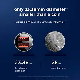 Адаптер автомобільний JOYROOM Mini dual-port Smart car charger C-A09 2USB 5A 30 W - мініатюра 4